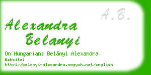 alexandra belanyi business card